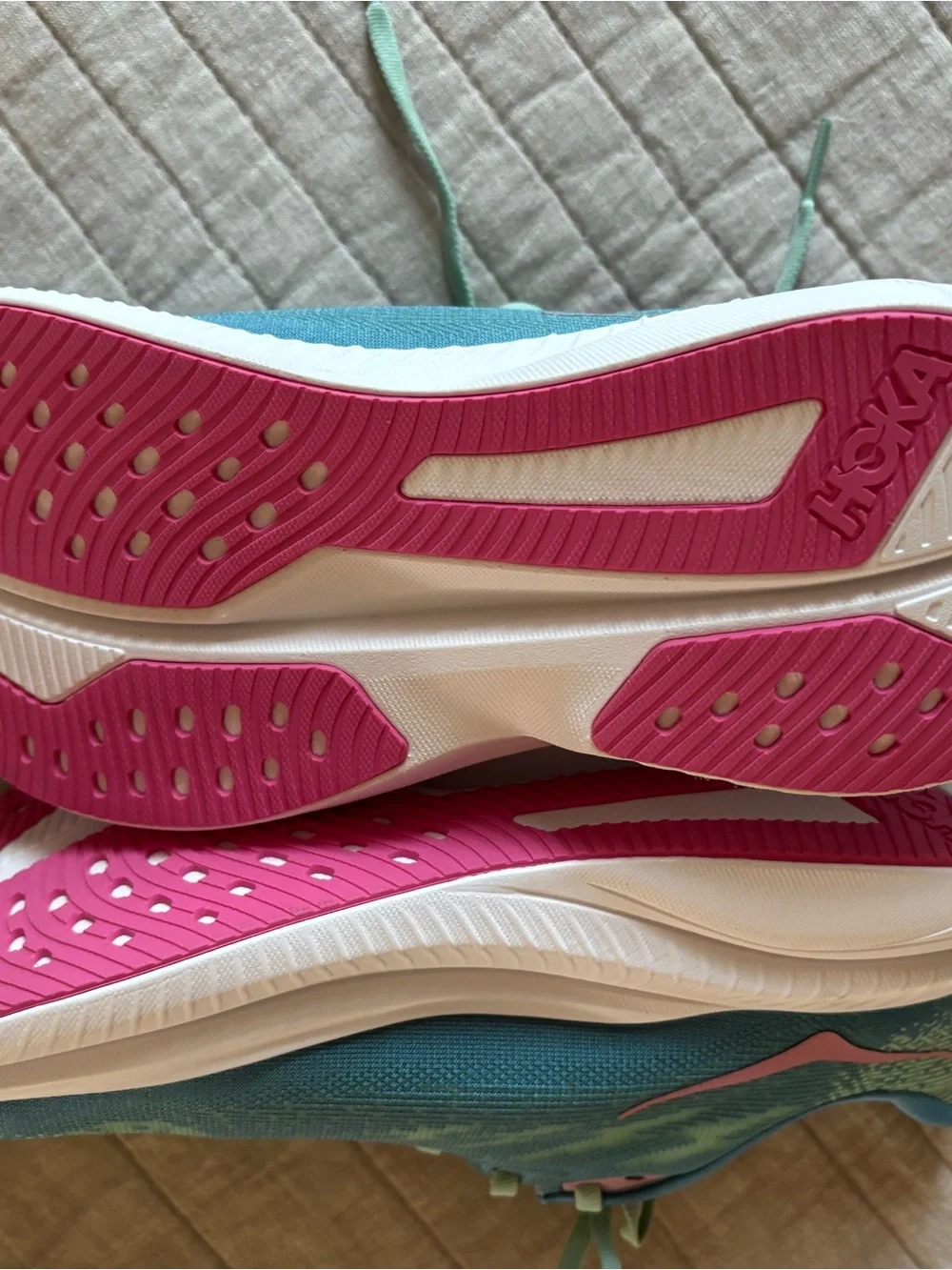 Women’s Hoka Mint Green and Teal Running Shoes size 8